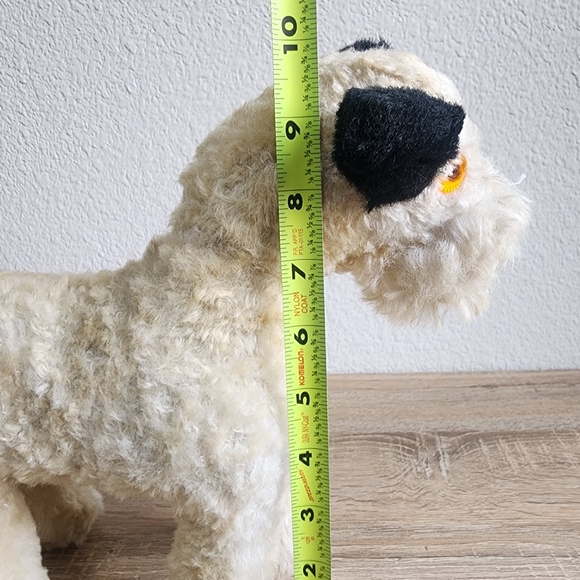 VINTAGE Plush Schnauzer Puppy Dog Black White Plush Stuffed Toy MCM 50s 60s - Picture 6 of 13